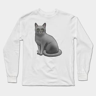 Burmese Cat - Blue Long Sleeve T-Shirt